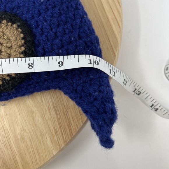 Hand Knit Blue Among Us Beanie With Ear Flaps - Picture 6 of 6
